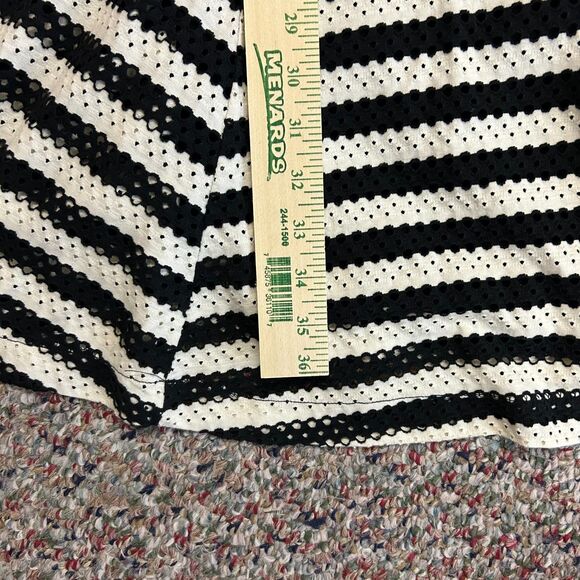 Banana Republic Black Ivory Striped Eyelet Sleeveless Fit & Flare Dress Size 4 - Picture 14 of 14